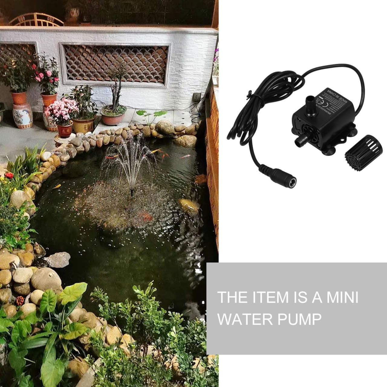 POPETPOP Mini Brushless Dc 12V Submersible Water Pump Quiet Aquarium Circulating Pump for Fish Tanks Ponds and Small Fountains