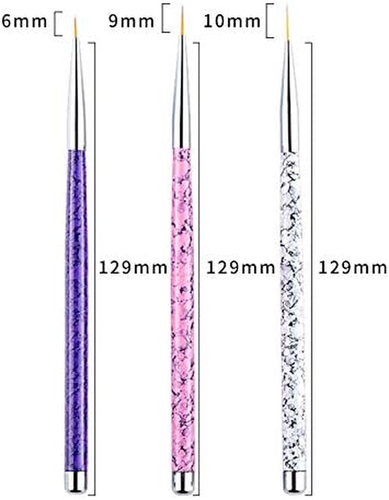6Pcs/Set Marble Pattern Nail Art Painting Brush for Drawing Flower Pen Manicure Tools Zhengpingpai image number 4