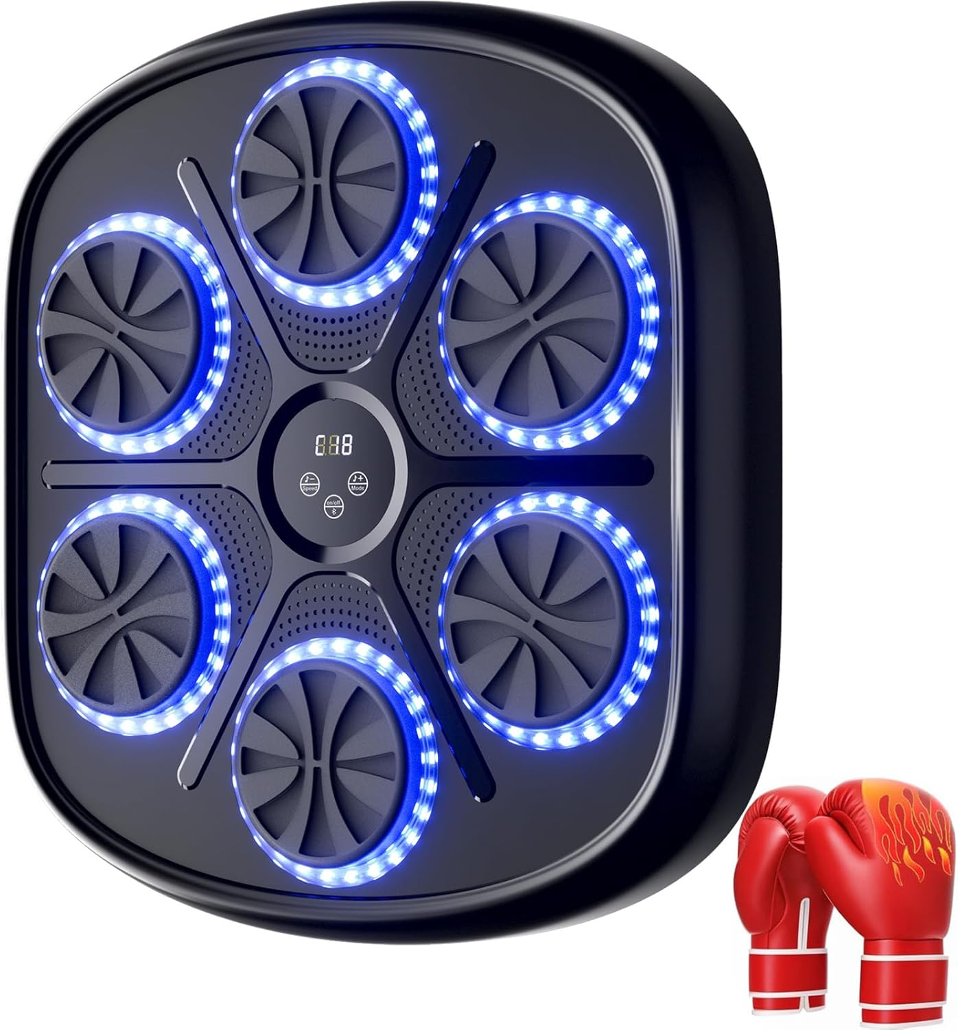 Music Boxing Machine, Wall Mounted Boxing Target,Smart LED Boxing Training Punching Equipment with Bluetooth Boxing Gloves for Home Workout Training