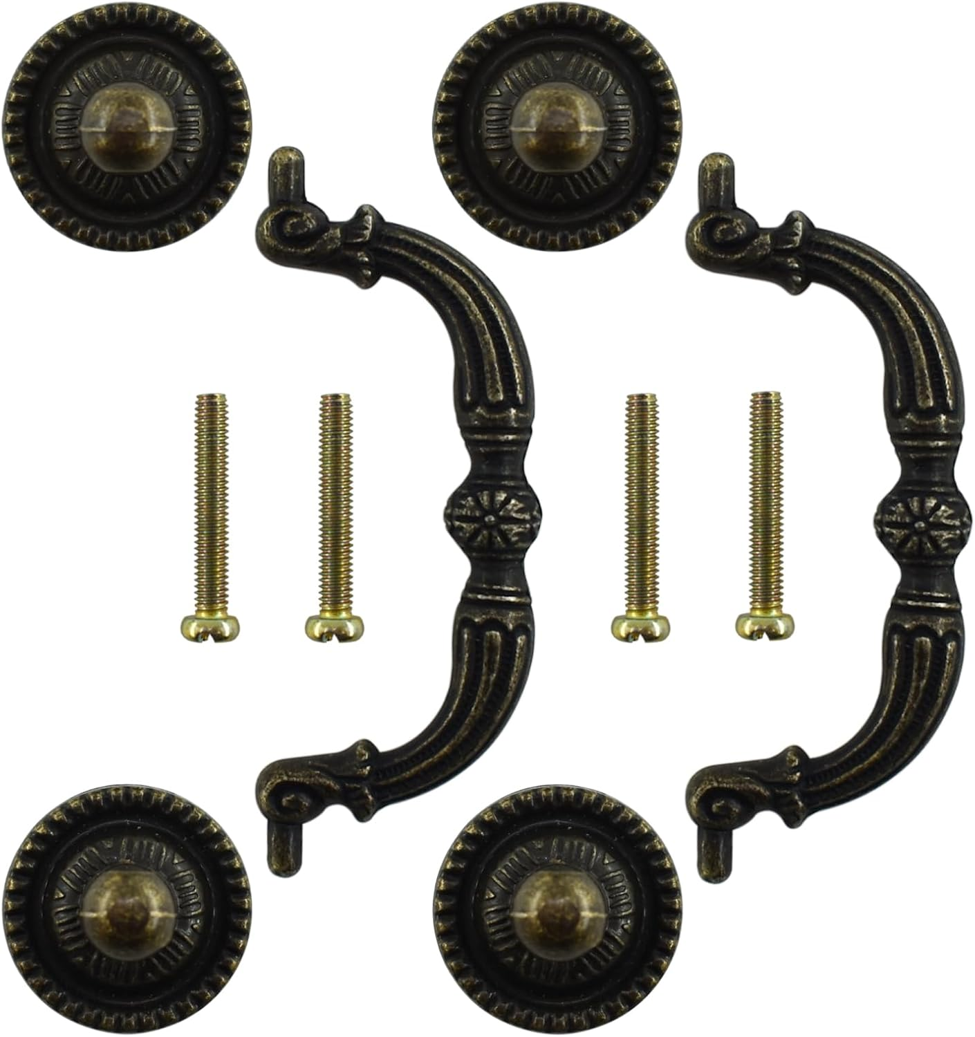 BDS-HOME 2Pack 3'' Hole Center Bronze Vintage Pulls Handles Antique Decorative Drawer Knobs Pulls for Cabinet Hardware, Dresser, Cupboard, Wardrobe image number 3