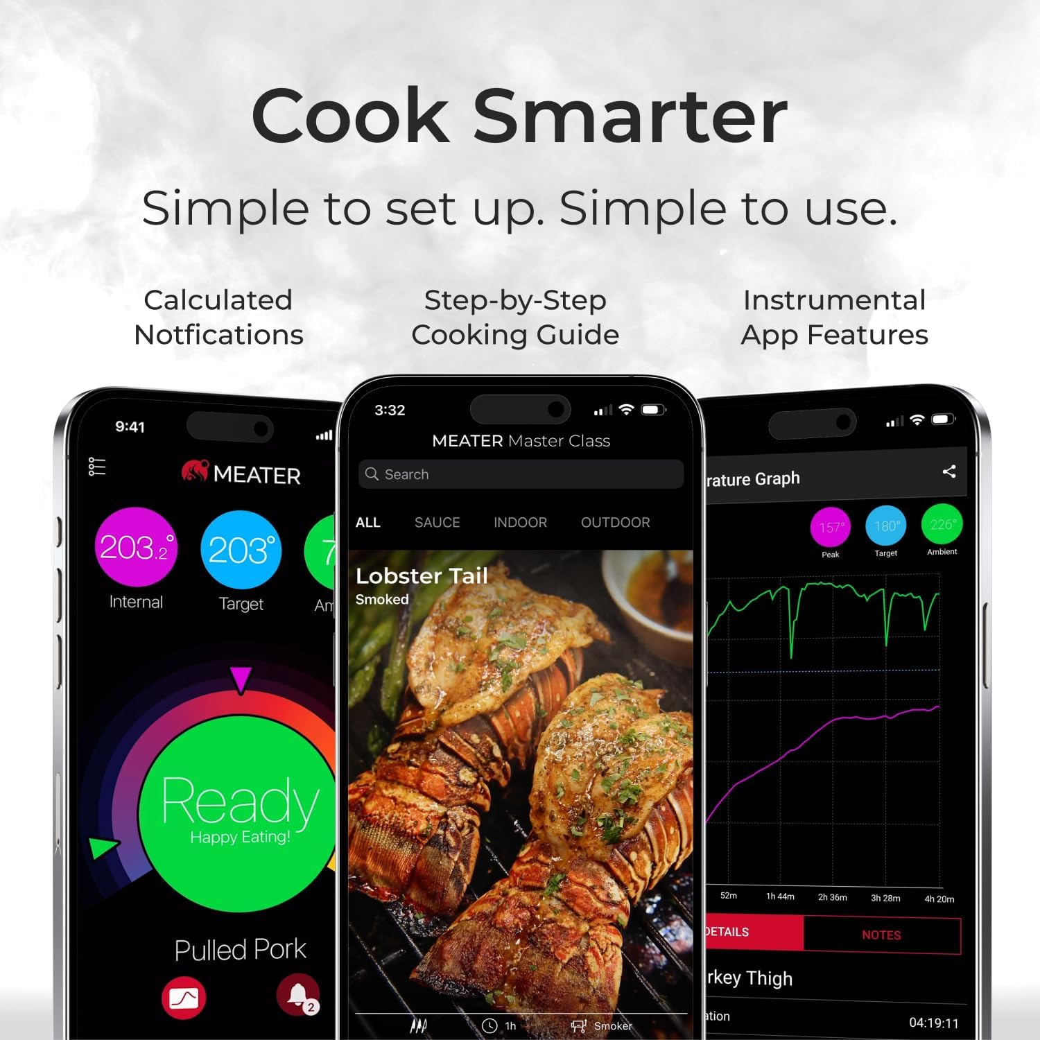 MEATER SE [New]: Smart Bluetooth Wireless Meat Thermometer Digital | 50+ Master Class Recipes in Free App | Internal & Ambient Temp | Ideal for Oven, Grill, Kitchen, BBQ, Smoker, Air Fryer, Sous Vide image number 5