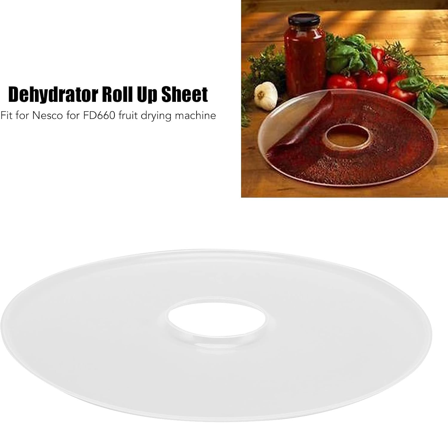 Silicone Dehydrator Sheet for High Liquid Food Dehydration - Food Dehydrator Water Tray for Nesco FD660 - Specialty Appliances for Food Dehydration (Transparent) - Green image number 4