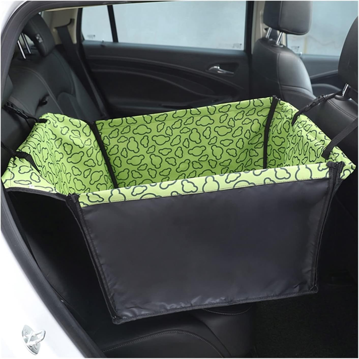 Dog Car Seat Cover Pet Carrier Dog Car Seat Cover Cushion Suspension Mattress Carrying Dog Travel Car Seat Bag Dog Hammock(Size:C-Blue Bones)