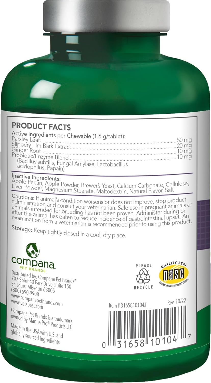 Vet'S Best Gas Busters Dog Supplements | Gas, Bloating, Constipation Relief and Digestion Aid for Dogs | 90 Chewable Tablets image number 3