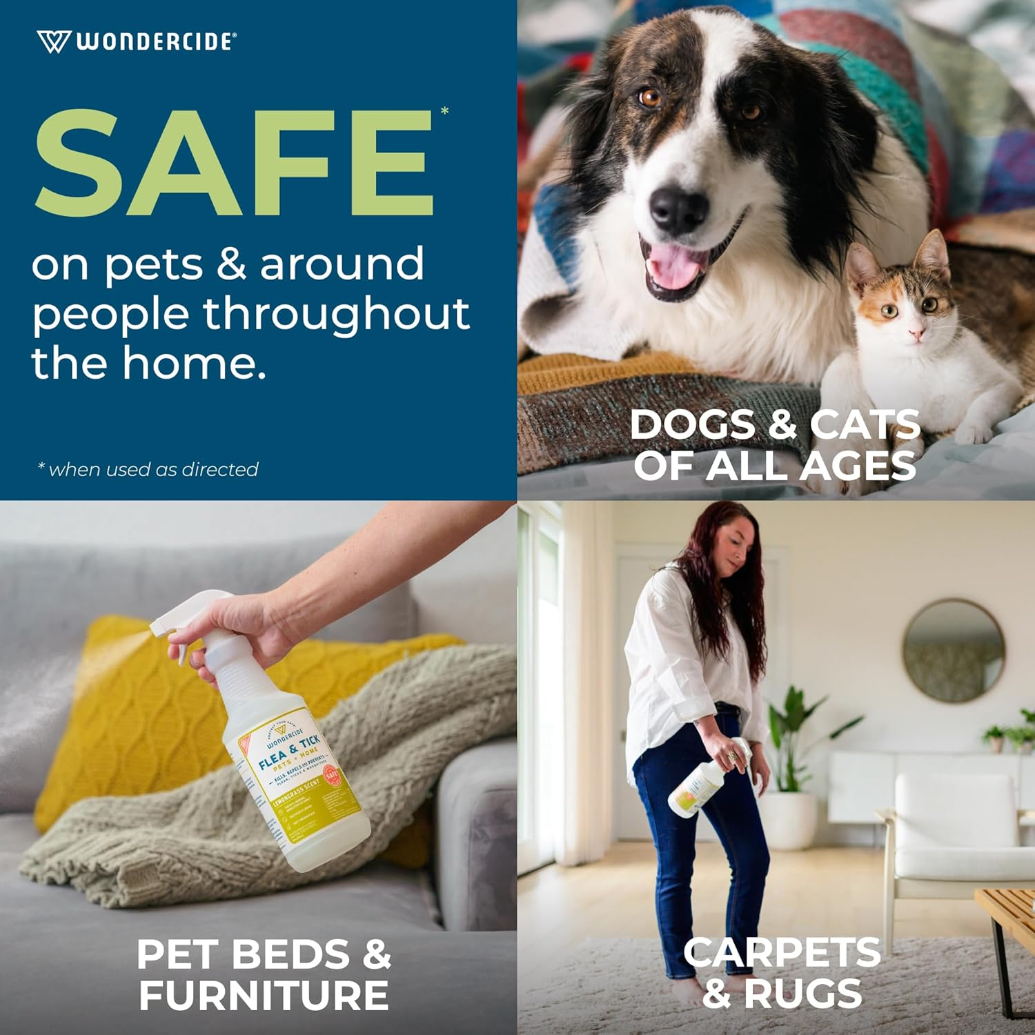 Wondercide Flea and Tick and Mosquito Control Spray for Cats Dogs and Home - Lemongrass - 16 Oz image number 4