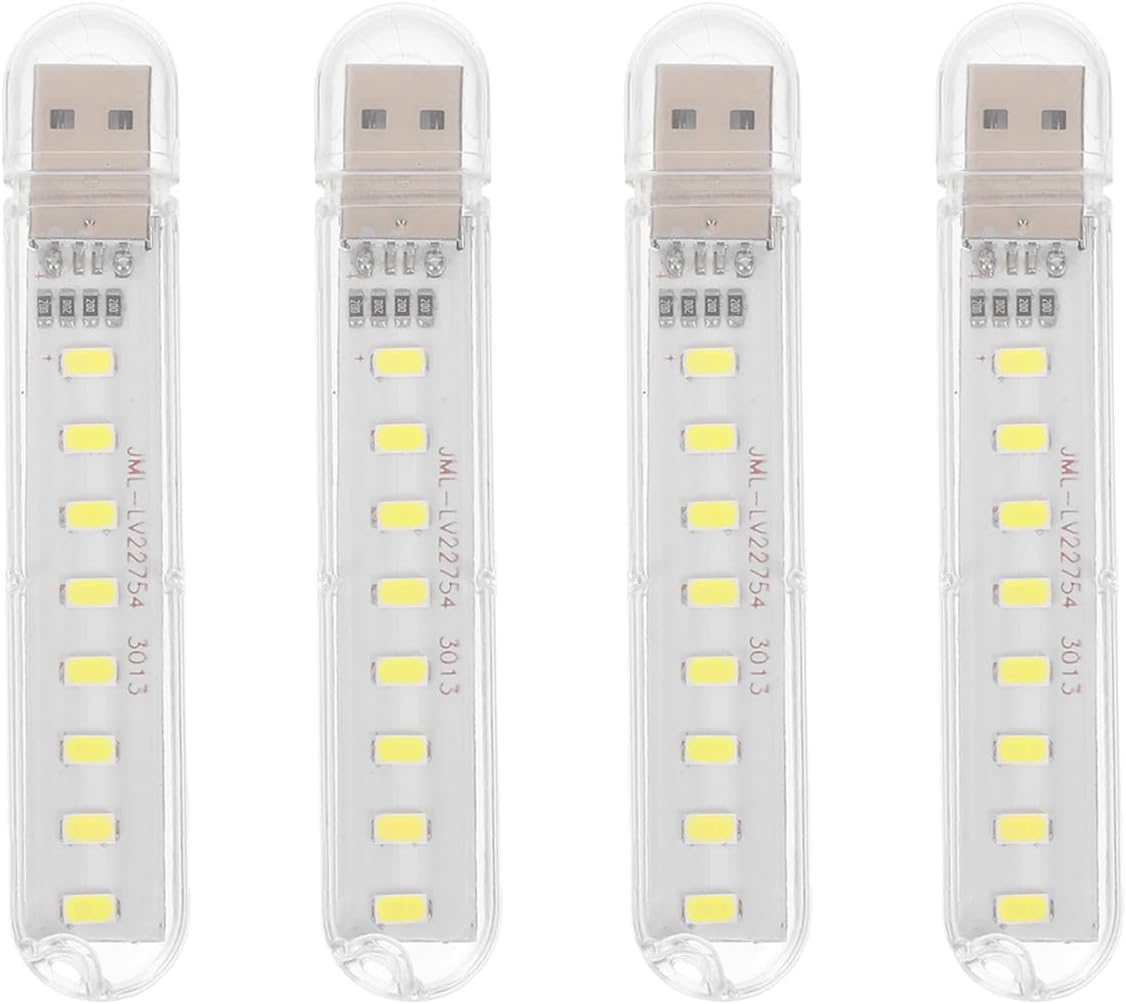 HOMSFOU USB Night Light Set of 4: Mini LED Reading Lamp, USB Lamps, Notebook Reading Lamp, Portable Night Light for Laptop Keyboard Power Bank
