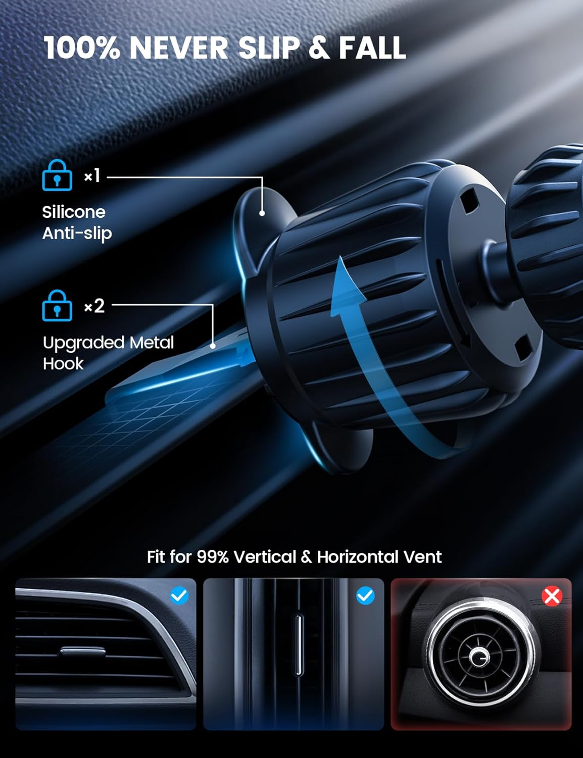 Lamicall 15W Wireless Car Mount Charger - [3-In-1 Upgraded Intelligent Chip] 360&deg; Wireless Car Phone Holder Charger Vent Dashboard Magnetic Car Charger for Iphone 16 Pro Max Black image number 1