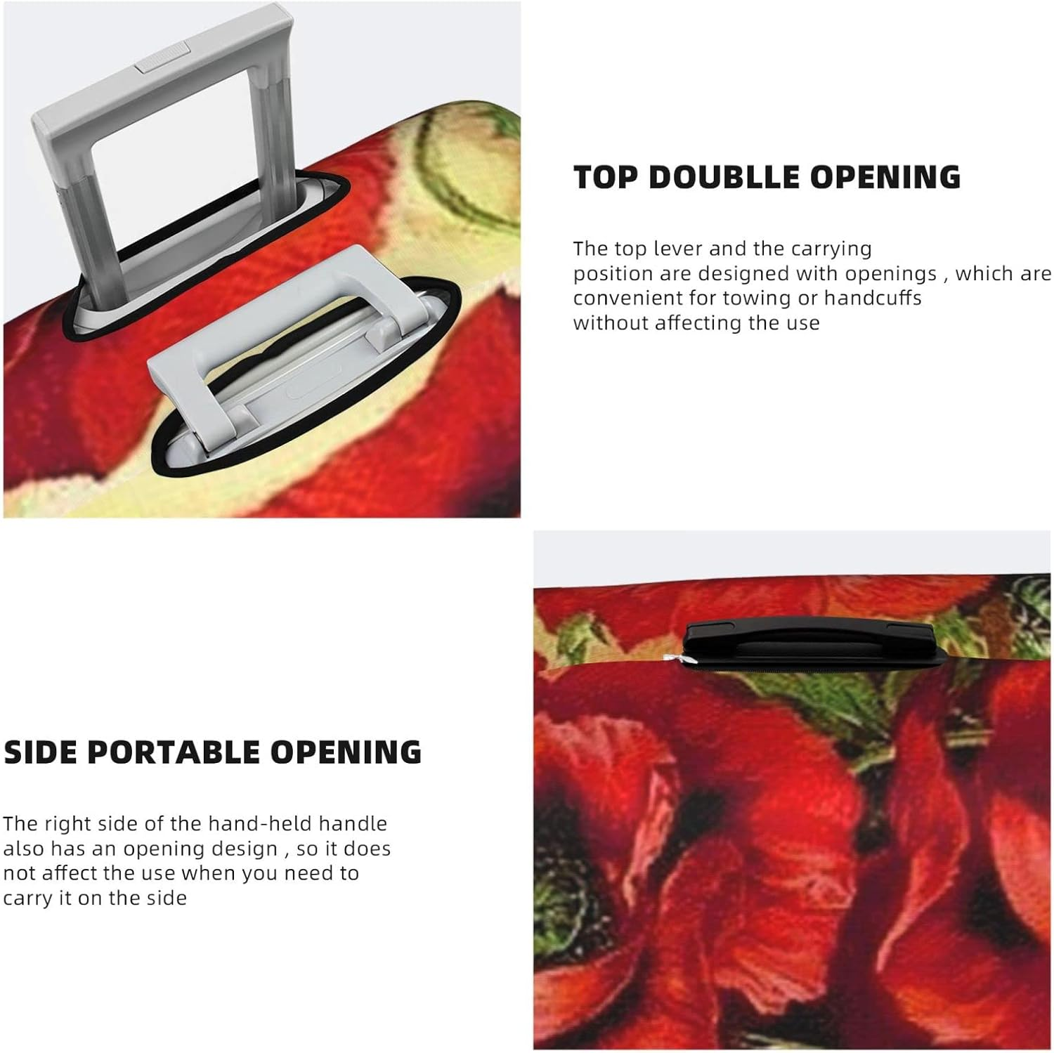 Beautiful Red Poppy Flower Luggage Cover Anti-Scratch Suitcase Protector Fits 18-32 Inch Luggage