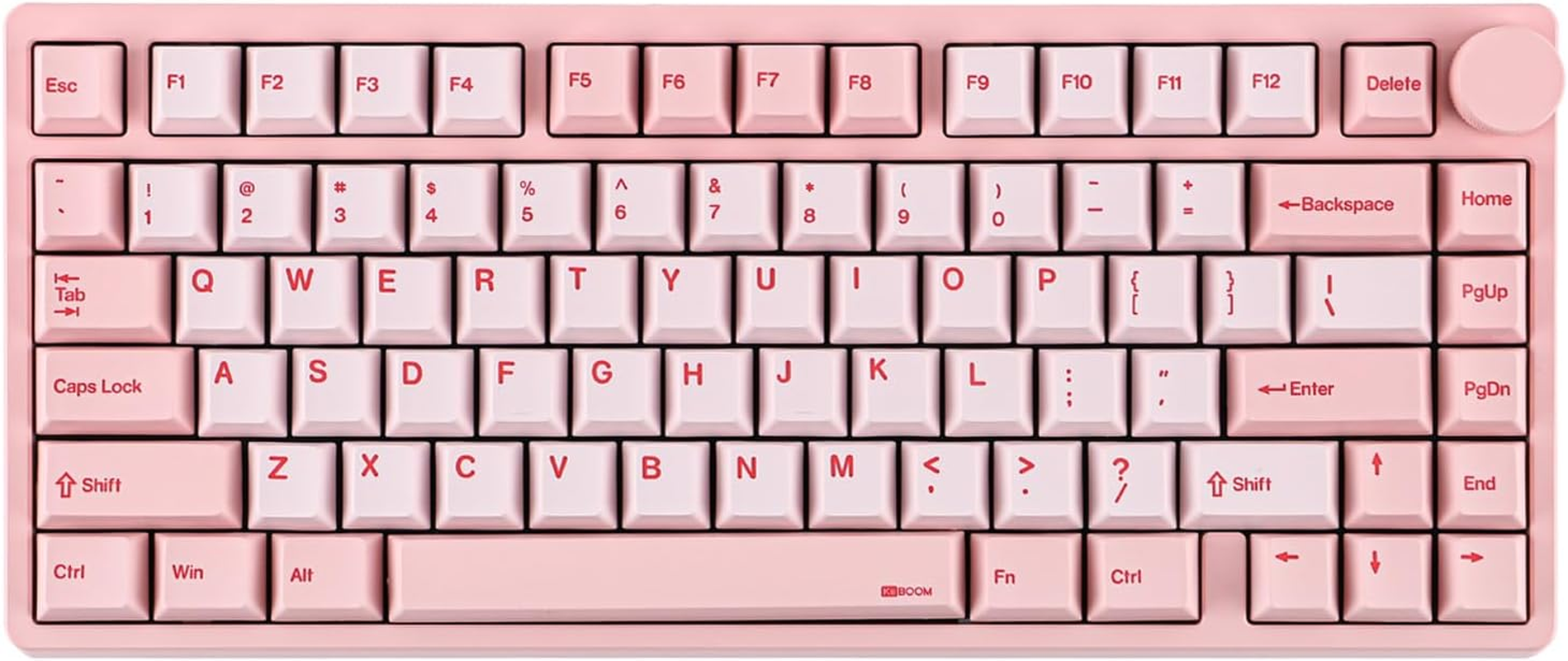 Kiiboom Moonshadow V2 75% Wireless Aluminum Gaming Keyboard, QMK&VIA Programmable, Bt5.0/2.4Ghz/Usb-C, Hot-Swappable Creamy Mechanical Keyboard with FR4 Plate, Knob, 4000Mah Battery (Pink) image number 6