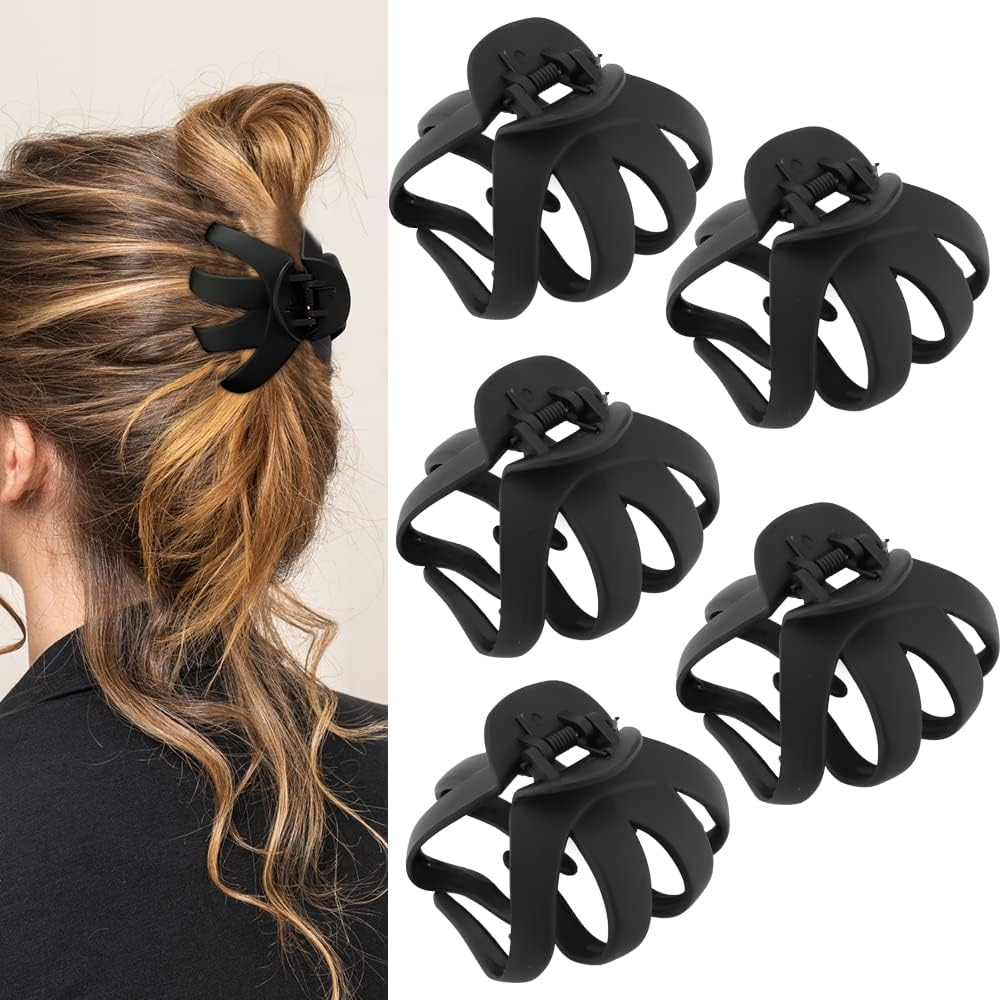 Jumbo Hair Claws for Thick Hair - 5 Pcs Giant Clips, Extra Large Hair Accessories for Women