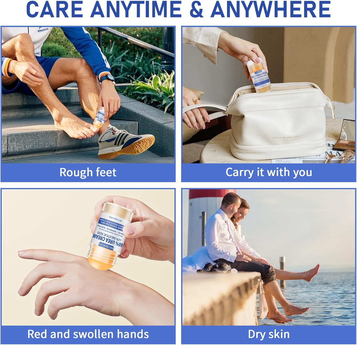 Urea Cream 60 Percent for Feet with 2% Salicylic Acid - Heel Balm,Foot Cream for Dry Cracked Feet,Cracked Heel Repair,Exfoliate Foot Skin,40G,1Pcs image number 2