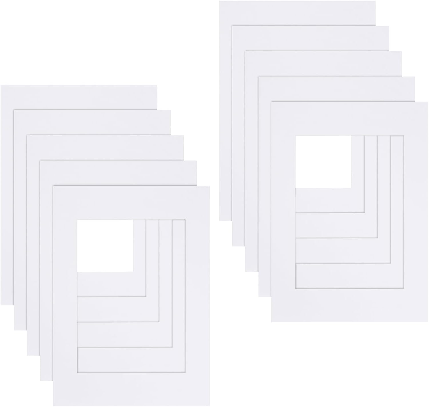 10 Pcs Photo Mounts 10 X 8 to Fit 8 X 6, White Paper Acid Free Picture Mounts Mat, Cardboard Photo Mount for Frames for 8 X 6 Paintings Prints Image Artworks (10 X 8 Inch) image number 1
