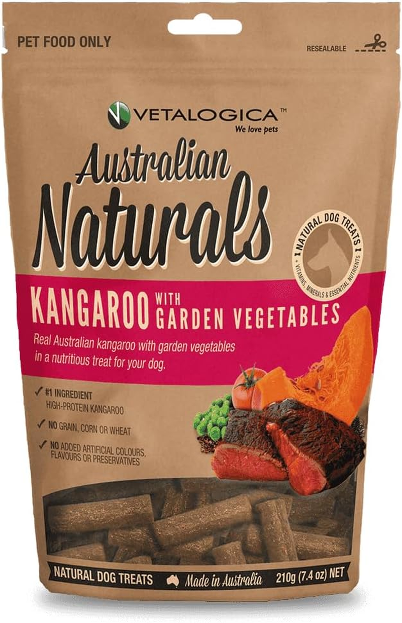 Vetalogica Australian Naturals Grain Free Large Breed Kangaroo and Garden Vegetables Treats for Dogs 210 G image number 1