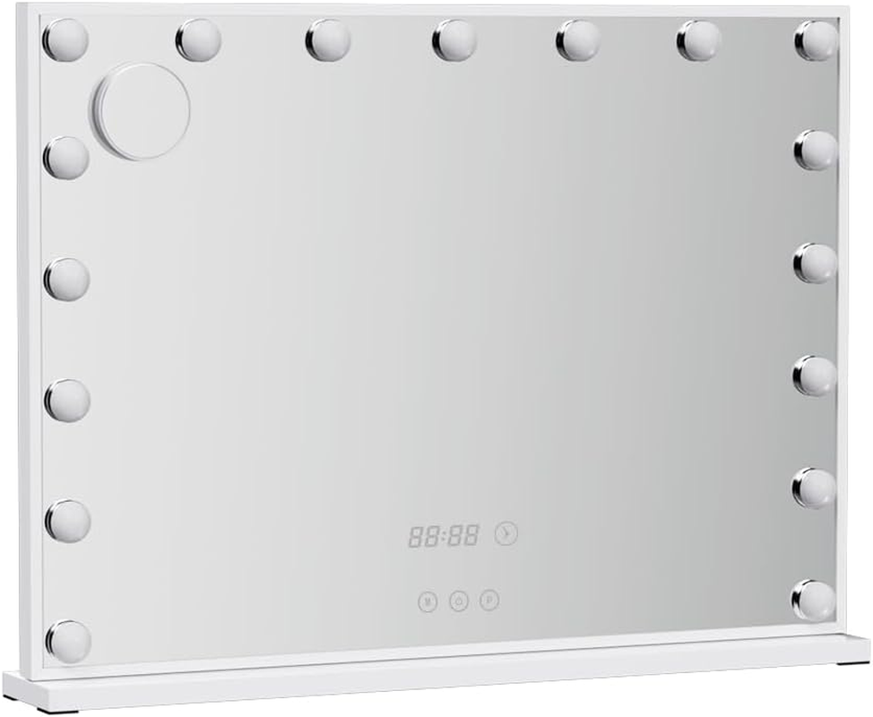 Embellir Hollywood Makeup Mirror, 80 X 60Cm Vanity Mirrors Beauty Cosmetic Dressing Bathroom Decor, 17 LED Light Bulbs with 10X Magnification Frame Tabletop Lights Rectangle Dimmable