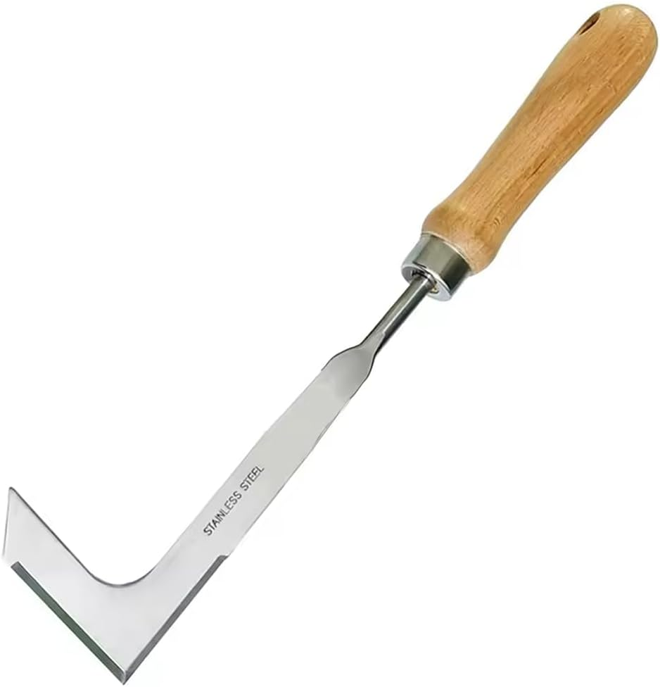 AIMALL Stainless Steel Weeder Tool with Wooden Handle, Lightweight Garden Weed Puller, Available in Sizes, Durable Weed Grabber image number 4