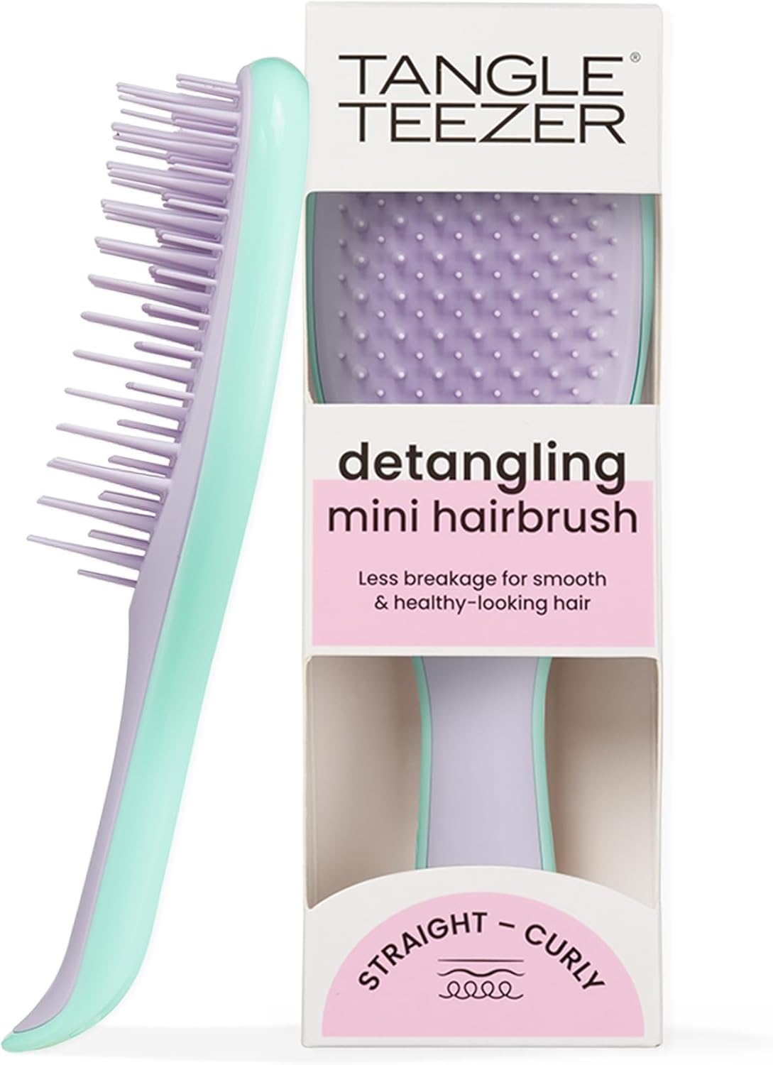 Tangle Teezer the Ultimate Mini Detangler Hair Brush, Gentle on Wet Hair, Two Stage Teeth and Comfortable Handle, Ideal for Kids and Travel, Reduces Knots and Breakage, Wisteria Leaves image number 4