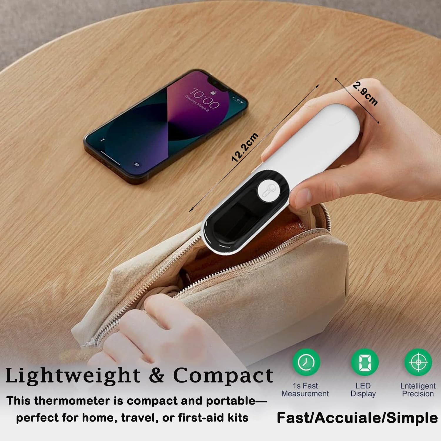 Touchless Baby Thermometer, Infrared Forehead and Ear Digital Thermometer, Medical Temporal Thermometers for Adults, Kids, Baby, Portable, with LCD Screen, Fever Alarm & Silent Mode image number 5