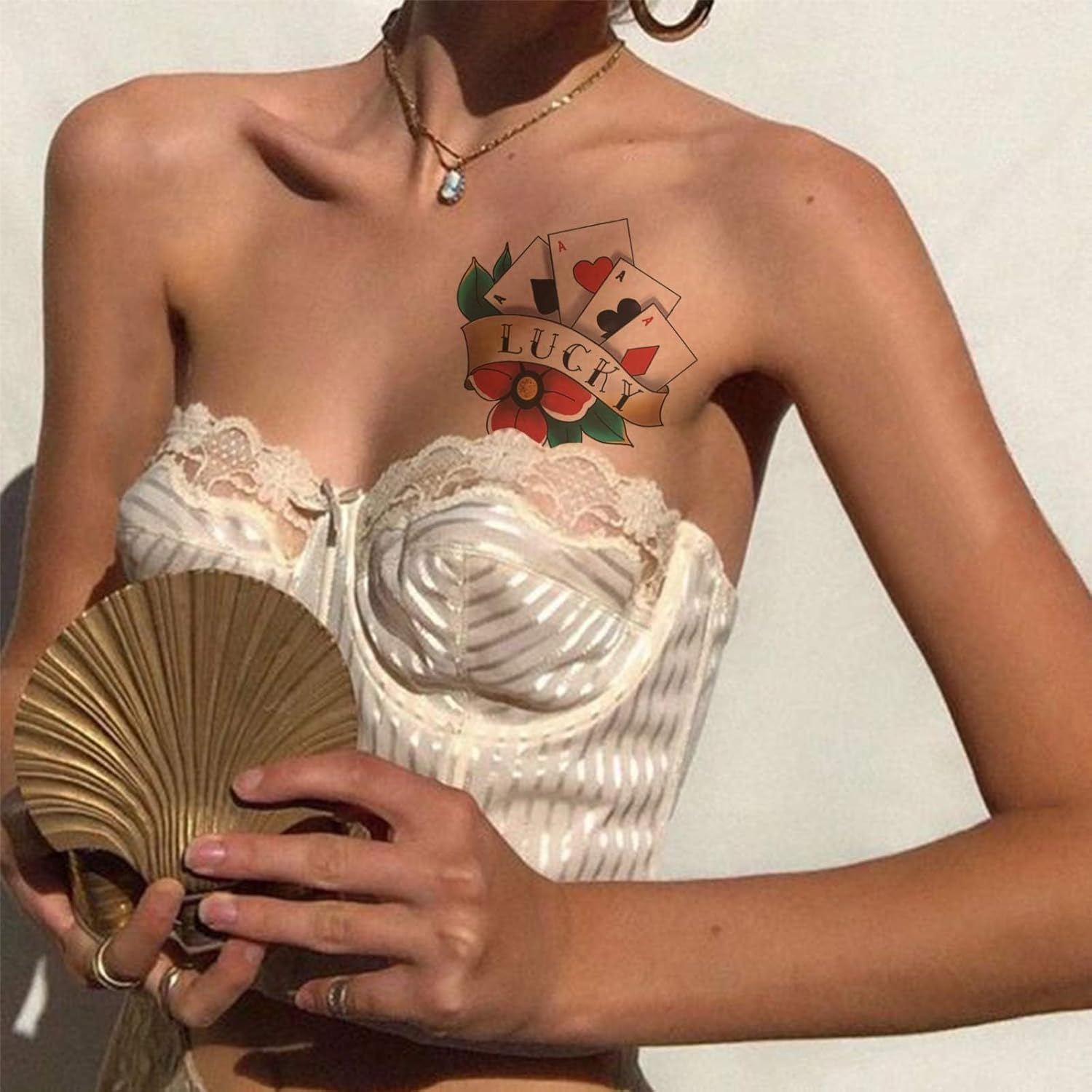 CARGEN Traditional Temporary Tattoos - Old School Vintage Classic Cool Stickers Sailor Jerry Style Flower Globe Beach Coconut Tree Skull Poker Drifting Bottle Dice Torch Temporary Tattoo Fake Tattoo