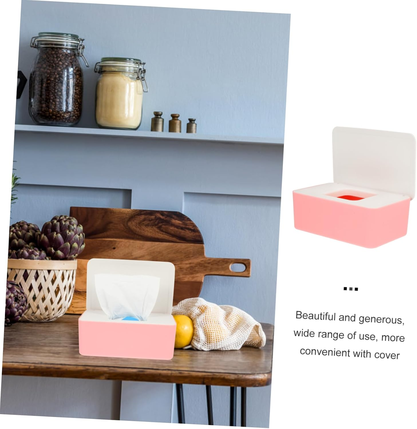 Plastic Wet Tissue Holder Napkin Storage Box Rotating Buckle Lid Easy to Clean Organizer Box - Multi image number 2