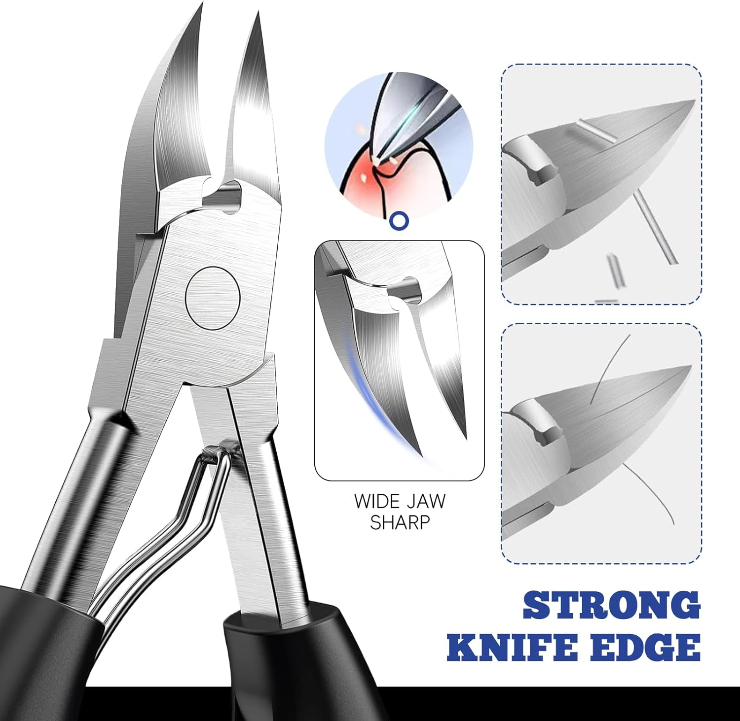 Xlihdzum Premium Large Toenail Clippers - Heavy Duty Toe Nail Clippers for Thick/Ingrown Toenails, Sharp Stainless Steel with Easy Grip ABS Handle Pedicure Tool for Seniors/Adults/Women/Men image number 1