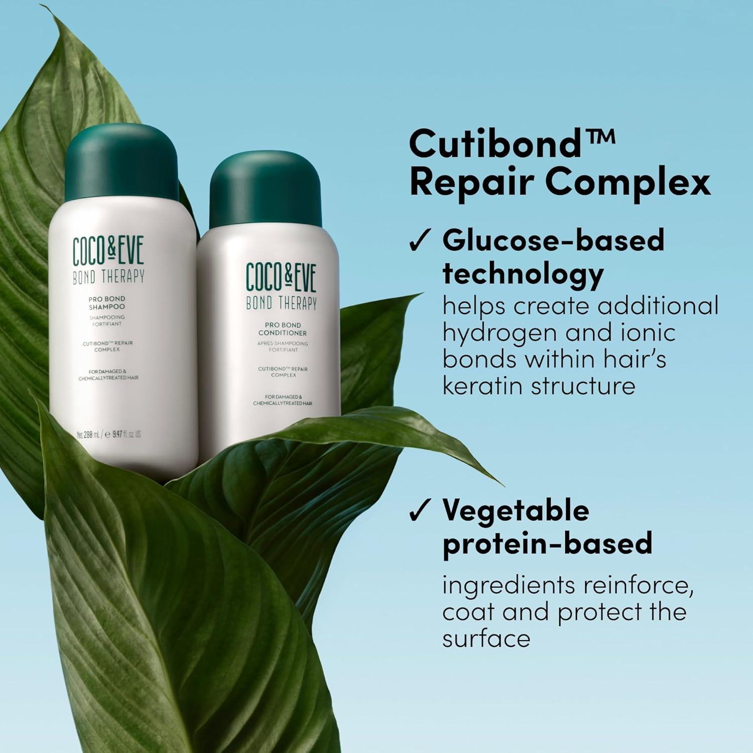 Coco & Eve Bond Therapy Pro Bond Shampoo & Conditioner Set. Strengthening Bond-Building with Cutibond&trade; Repair Complex. Nourishes & Reduces Breakage for Chemically Treated, Damaged Hair (560 Ml) image number 4