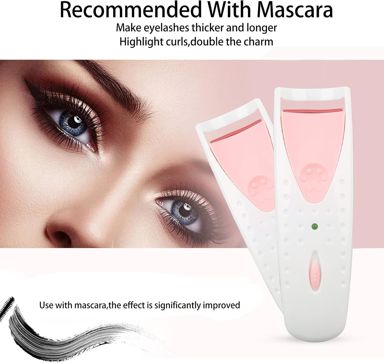 Marhynchus Heated Eyelash Curler, USB Rechargeable Electric Curler for Quick Curling, 24 Hours Lasting, Wide Angle Design image number 4