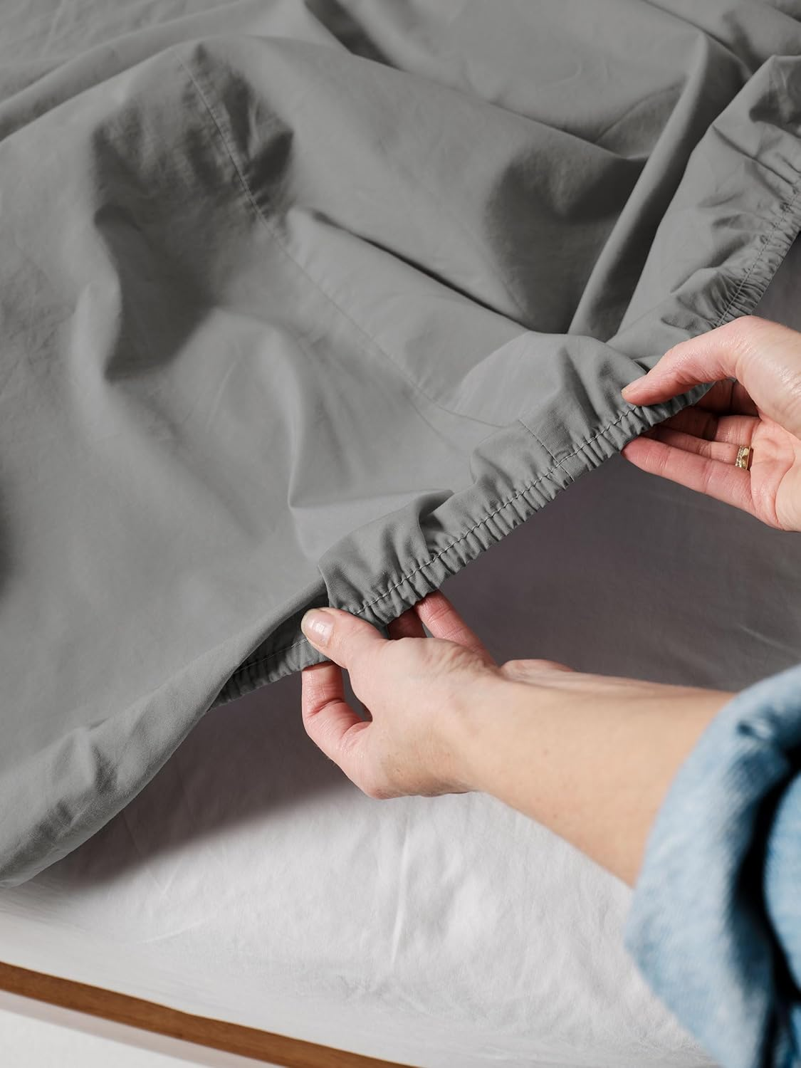 Linen House Terra Bed Sheet Set, Steel, Double Bed - Charcoal image number 2