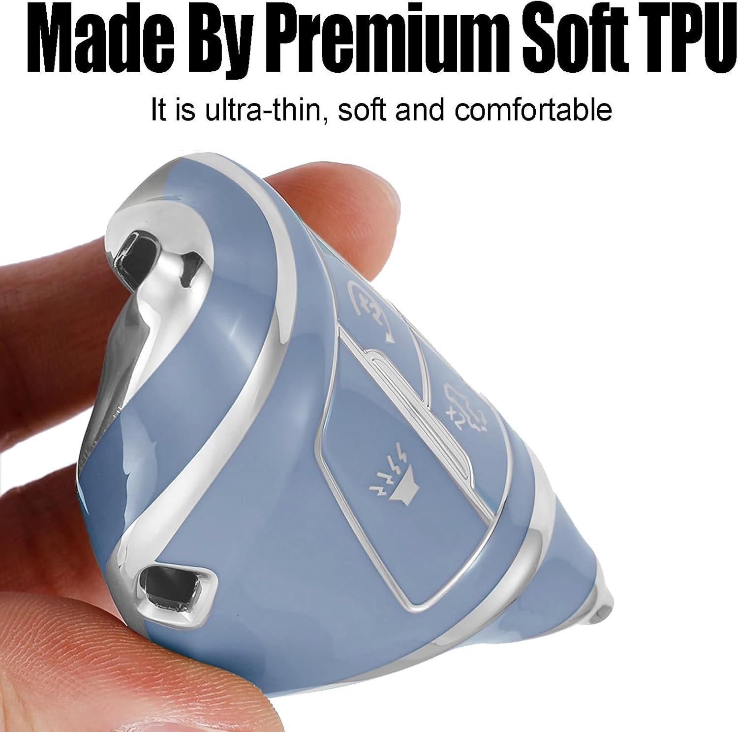 Key Fob Cover for Chevy GMC with Keychain, Silverado Sierra Tahoe Suburban Equinox Traverse Yukon Denali Terrain Buick Envision Premium Soft TPU Case (5 Buttons Purple) image number 5