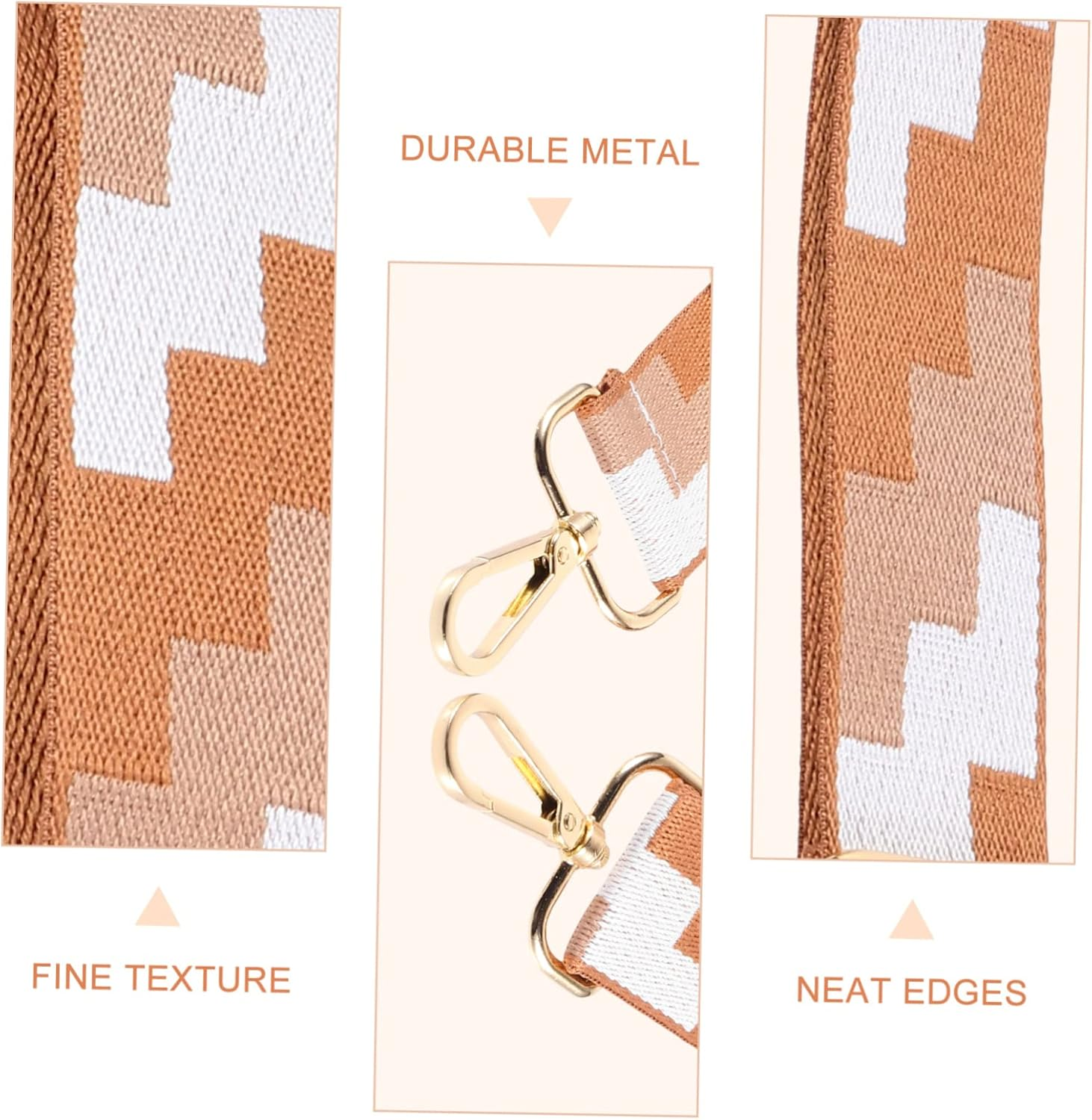 OHPHCALL Fashion Bag Strap for Women Crossbody Messenger Shoulder Bag Strap Decorative Chain - Brown image number 6