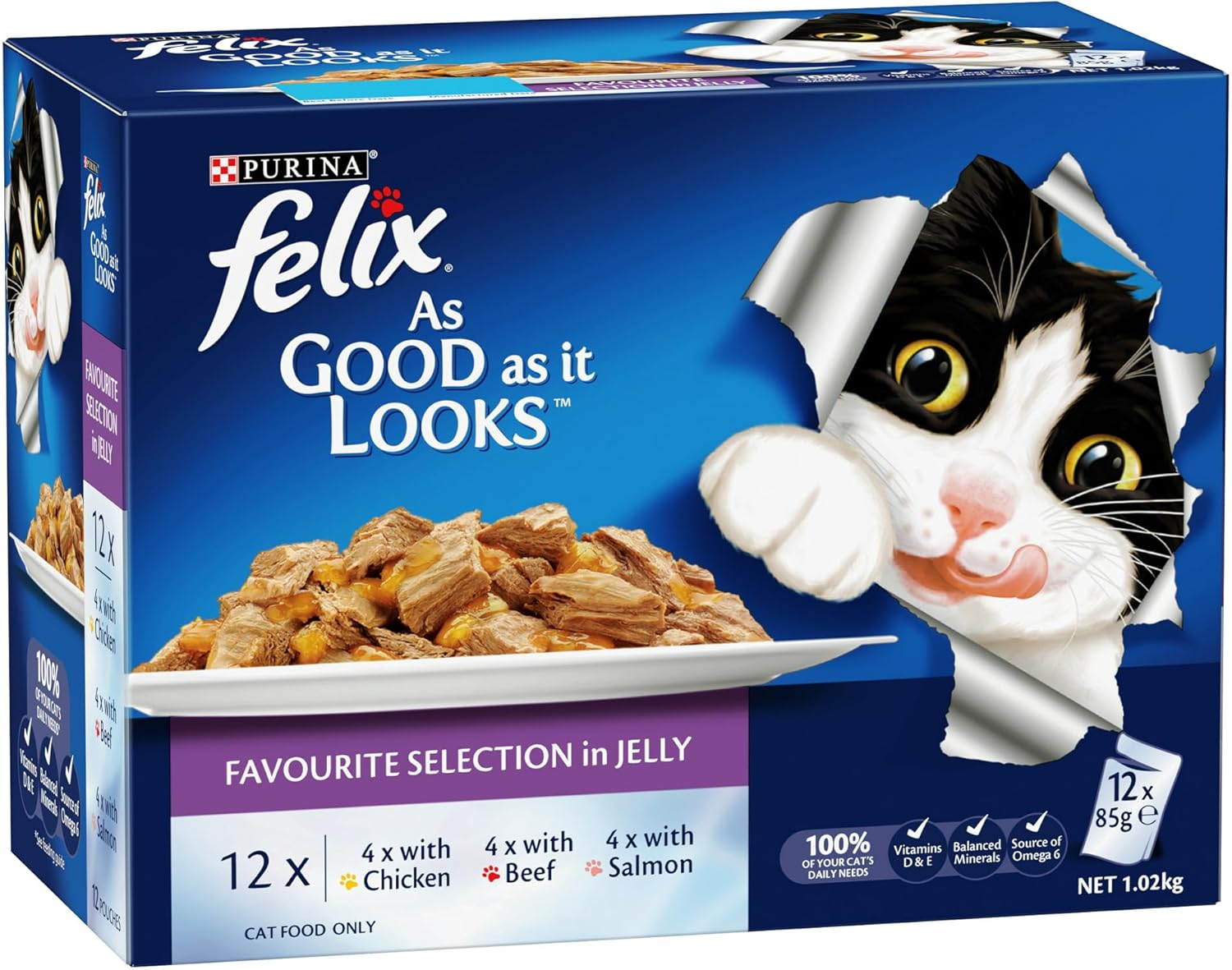 Felix as Good as It Looks Favourite Selection in Jelly Wet Cat Food, 85 G (Pack of 12) image number 3