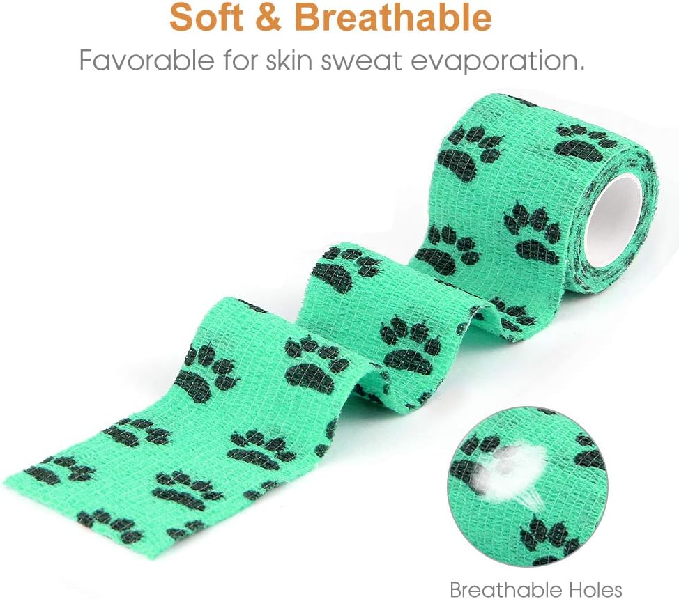 AUPCON Self Adhesive Bandage Wrap Vet Wrap Cohesive Bandages Bulk Dogs Self Adherent Wrap Non-Woven for Pet Animals & Ankle Sprains & Swelling image number 2