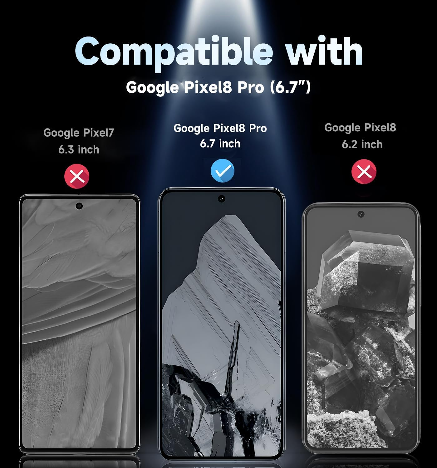 MAGIC JOHN 2 Pack for Google Pixel 8 Pro Tempered Glass Screen Protector, Auto Dust-Elimination, Bubble Free, HD Clear, Easy Installation image number 3