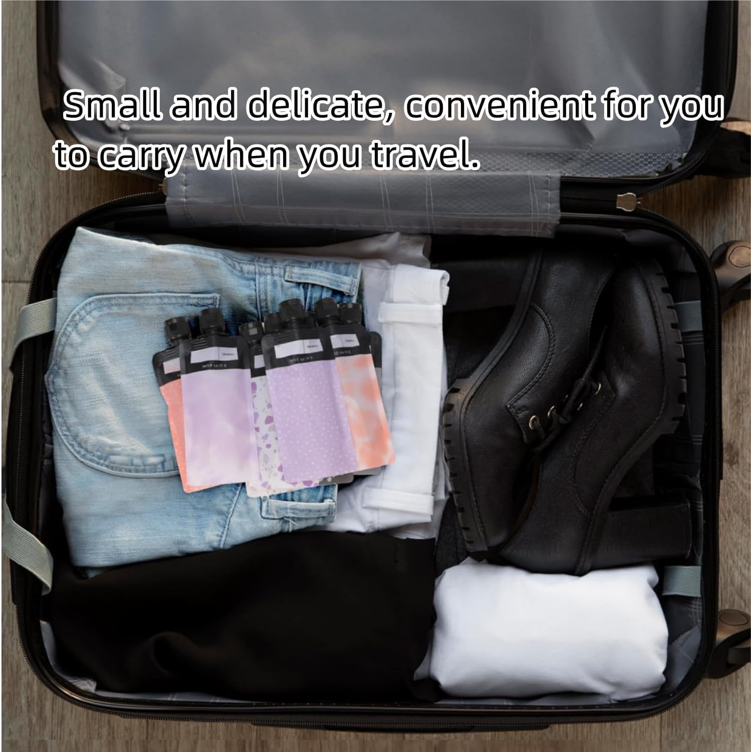 6 Pcs Travel Pouches for Liquids,Leak Proof Empty Squeeze Pouches, Portable Fluid Makeup Packing Bagrefillable Bottles,Travel Shampoo Conditioner Lotion Body Wash image number 5