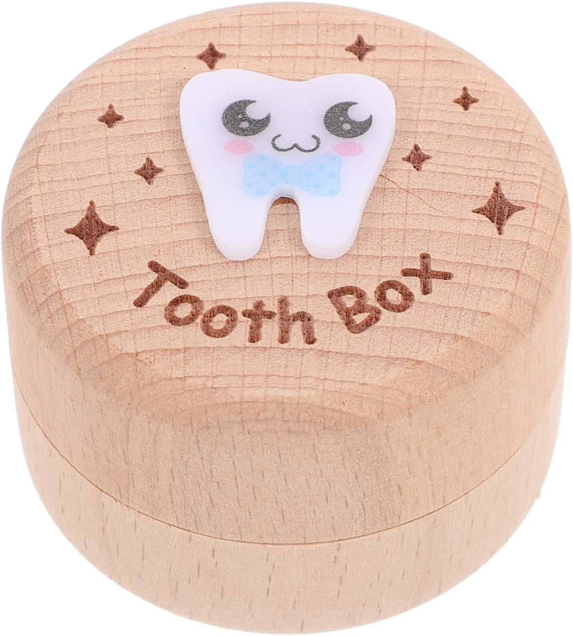ERINGOGO Wooden Baby Tooth Box and First Tooth Keepsake Organizer for Boys and Girls Fetal Hair Storage Case for Newborns Modern Simple Wood Design image number 6