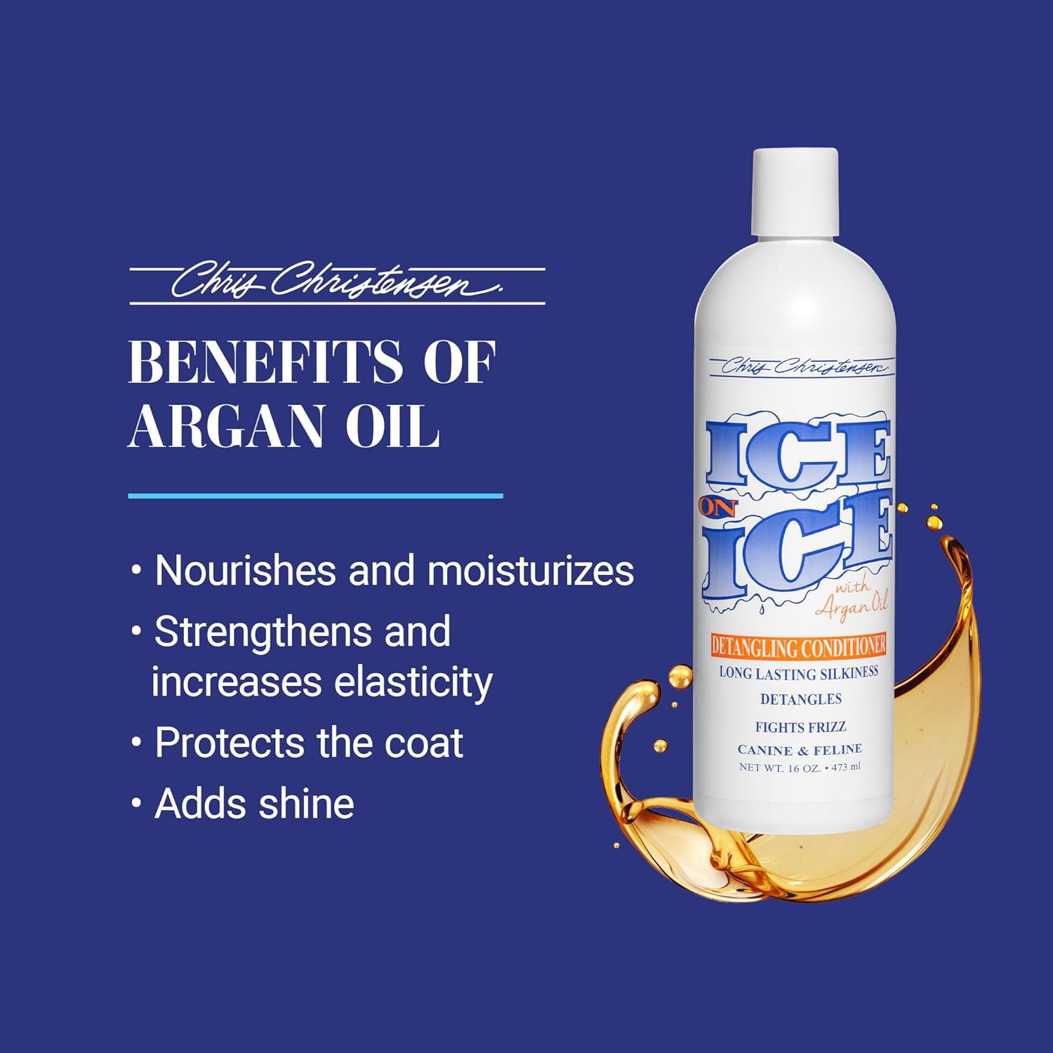 Chris Christensen Ice on Ice Conditioner &ndash; Untangle and Shine, Professional Hair Care, 473 Ml image number 2