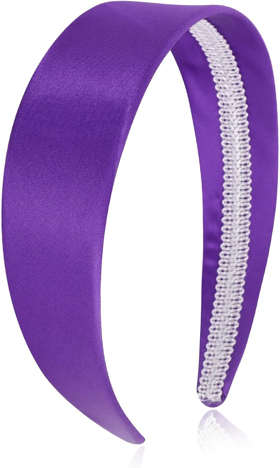 Wecoe Dark Purple Headband 1.6 Inch Wide Silk Satin Headband Women Non Slip Fashion Plain Head Band Solid Hair Band DIY Holiday Hair Accessories for Women Girls Diademas Para Mujer Gifts image number 6