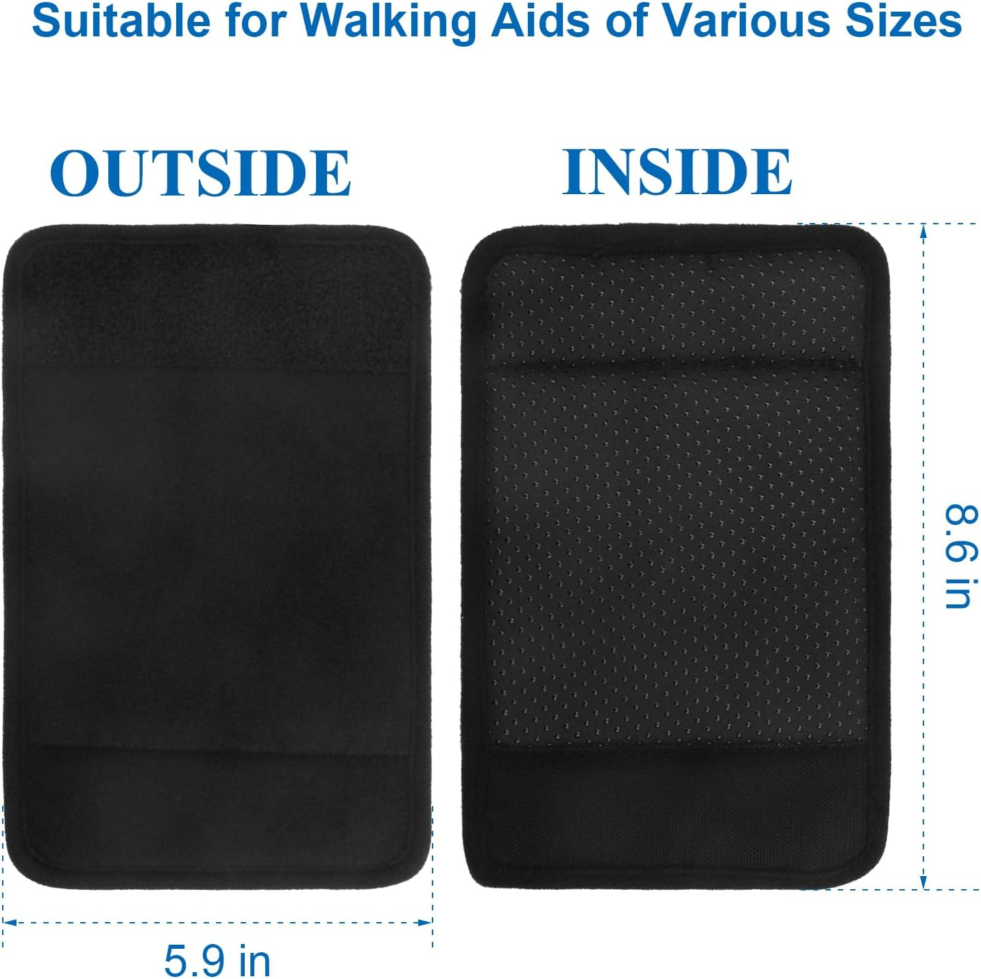 2 Pack Walker Hand Grips Cover, Coldairsoap Walker Cushion Hand Grips for Rolling Wheelchair, Elderly Grippers, Rollator Handle(Purple) image number 3