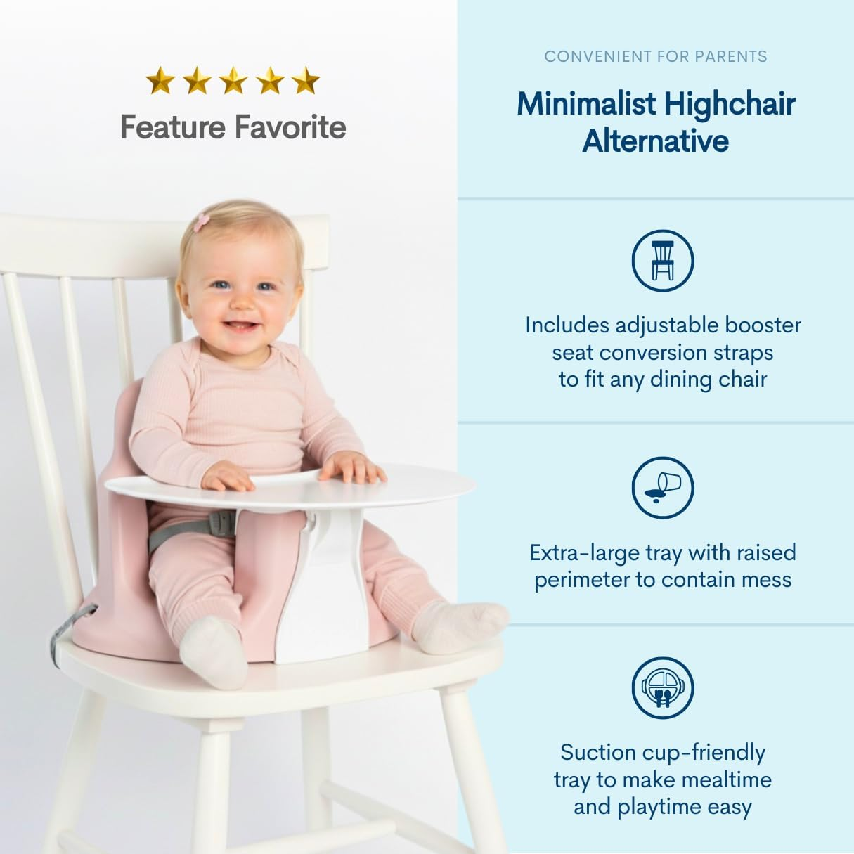 Upseat Baby Floor Seat Booster Chair for Sitting up with Removable Tray for Meals and Playtime, Developed with Physical Therapists for Safe and Healthy Hip Development and Posture (Pink) - Coconut image number 3