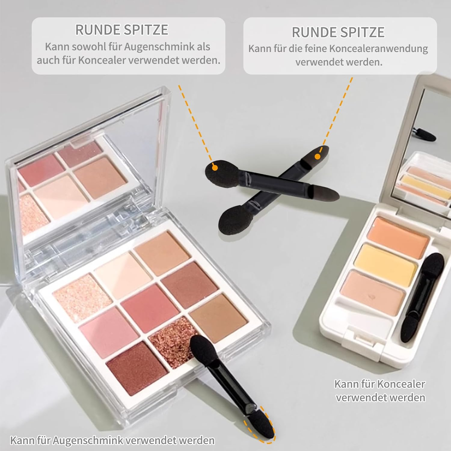 Alriedy Eyeshadow Applicator & Brush Set, 5.5 Cm Double Head Eyeshadow Brush, Double-Sided Eyeshadow Sponge Makeup Applicator, Travel and Studio, Eyeshadow Applicator with Latex Sponge, Pack of 100 image number 4