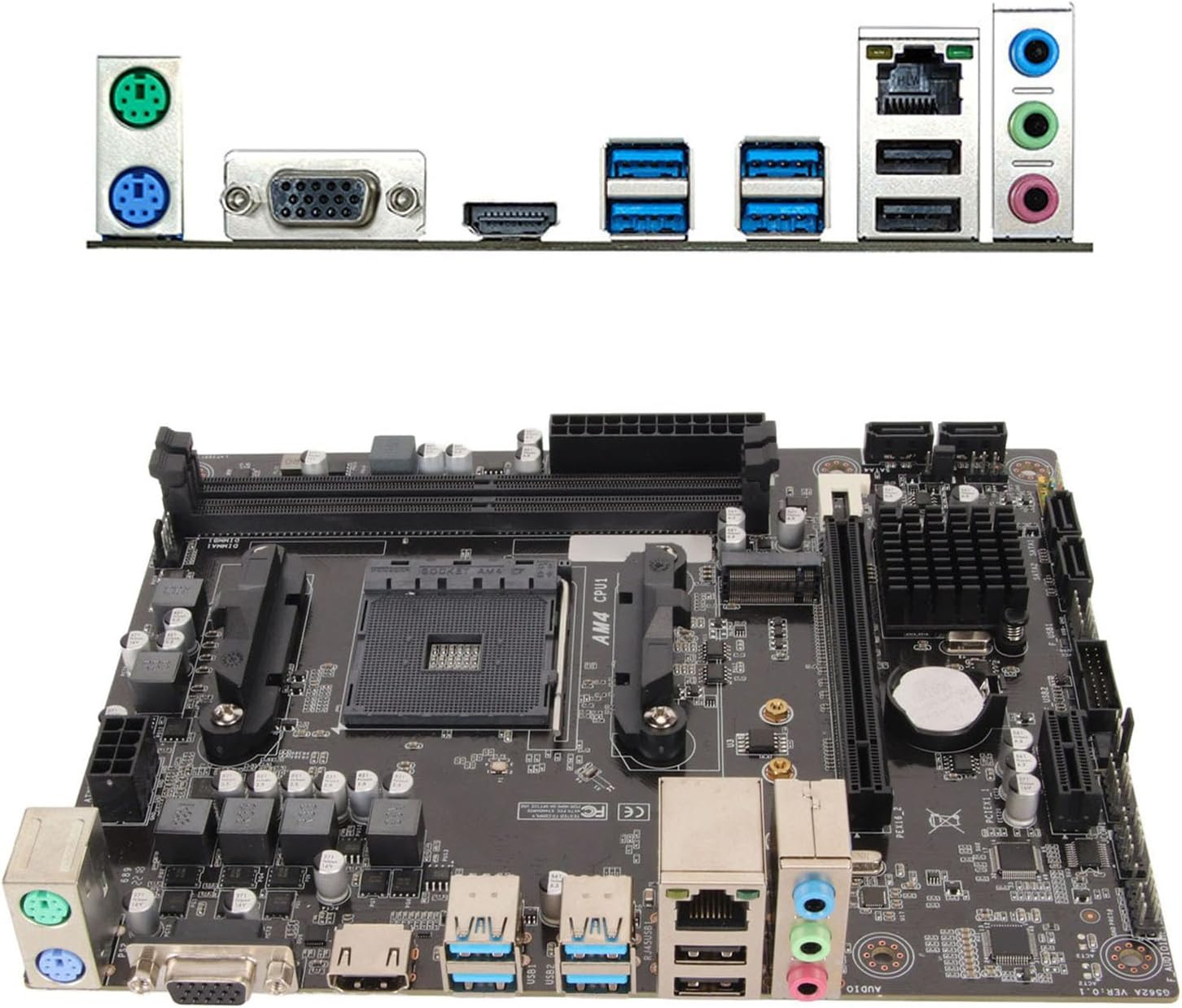 AMD A520 M ATX Motherboard, AMD AM4 Slot Dual Channel DDR4 Desktop Motherboard, Powerful Power Motherboard with SATA Pcie X16 Pcie X1 image number 2