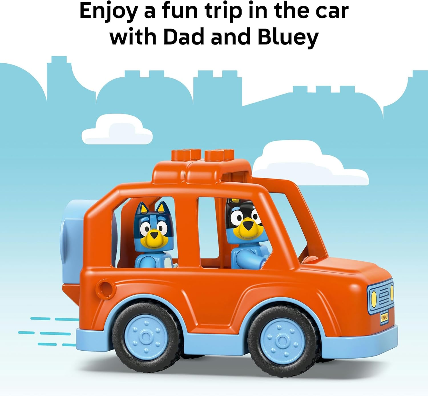 LEGO&reg; DUPLO&reg; Bluey Ice Cream Trip with Bluey 10458 Toddler Toy Includes a Drivable Car and 2 Figures, Vehicle Playset Sparks Imaginative Play and Family Fun, Toy for Preschoolers Aged 2 Plus image number 1