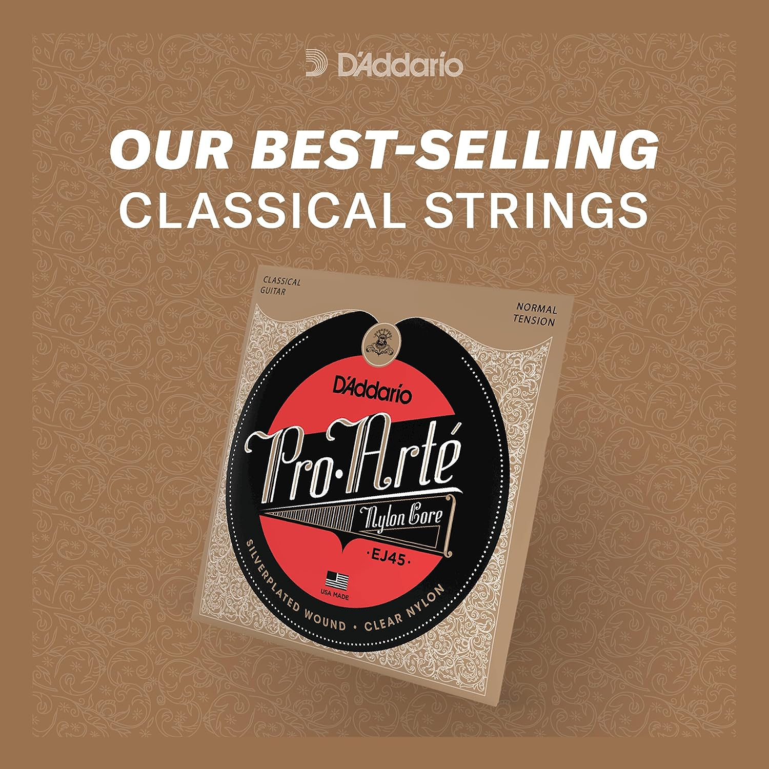 D'Addario EJ45FF Proarte Carbon Classical Guitar Strings, Dynacore Basses, Normal Tension image number 3