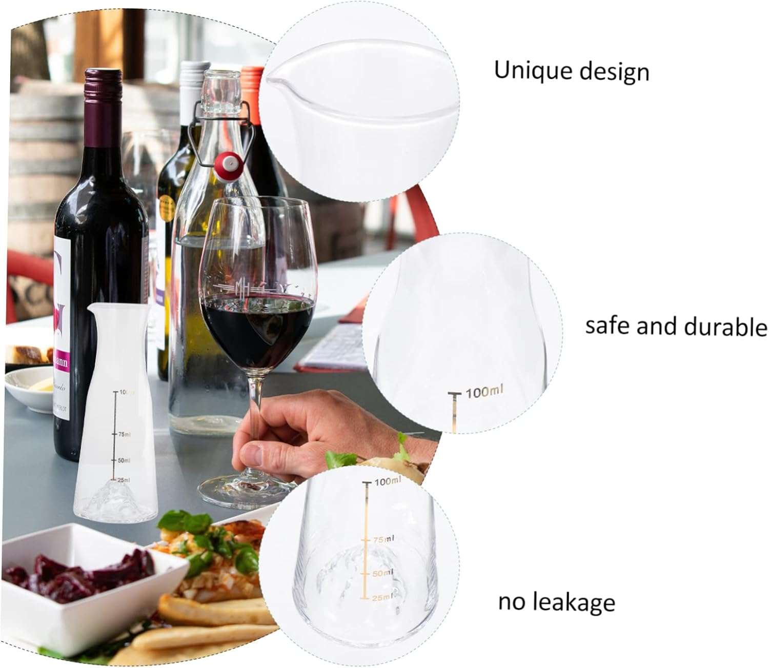 UTHCLO Glass Wine Dispenser Handheld Decanter for Wine Elegant Whiskey Decanter image number 4