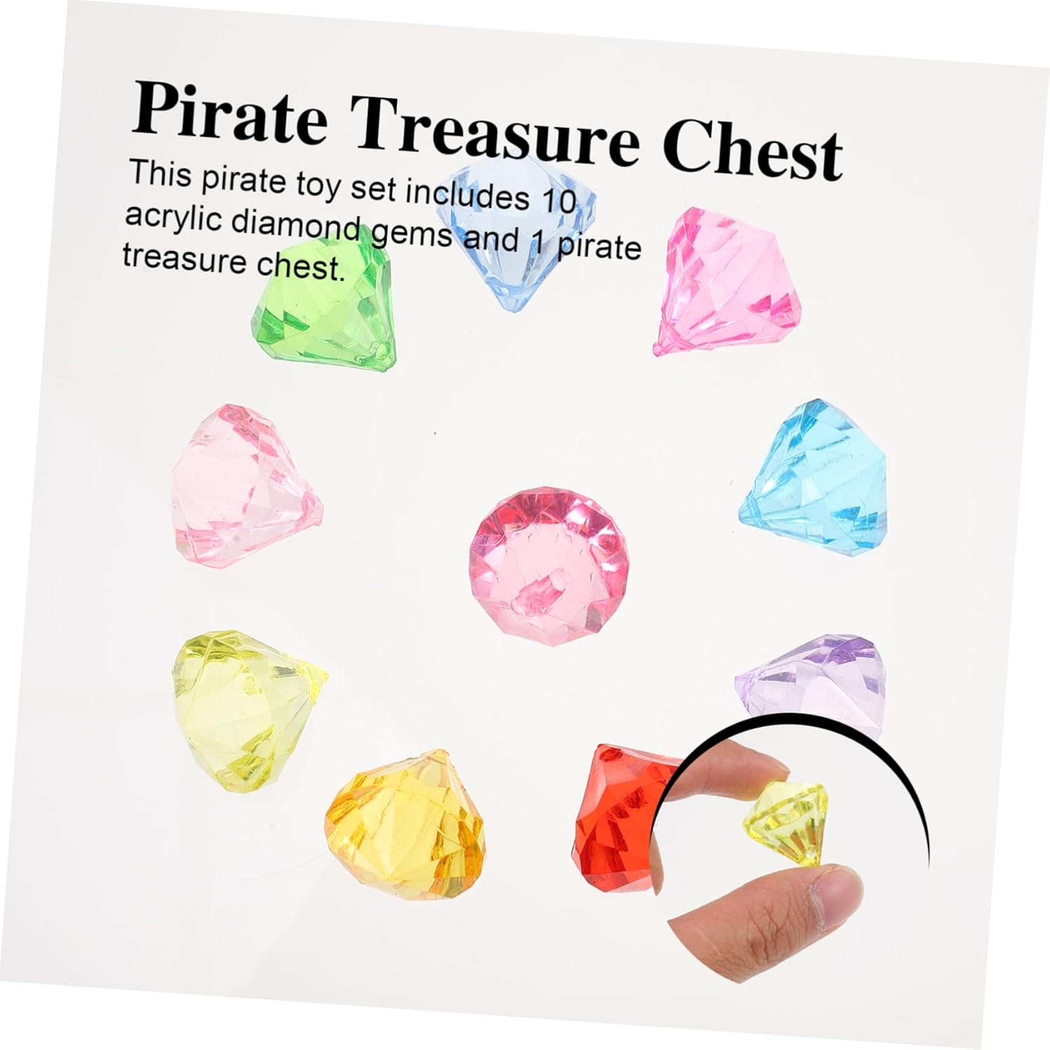 Hohopeti 1Set Pirate Treasure Chest with Gemstones Acrylic Keepsake Box for Treasure Hunts Party Decorations and Stage Props Design for Imagination image number 1