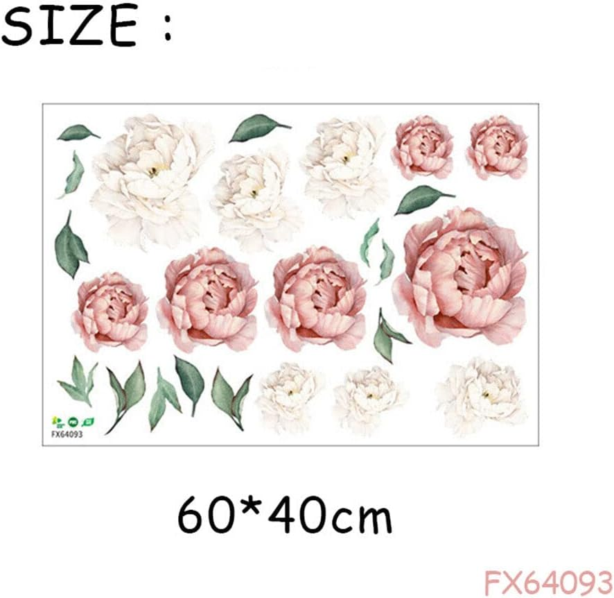 Peony Rose Flower Wall Sticker Nursery Kids Girl Room Art Decal 60 * 40CM image number 3