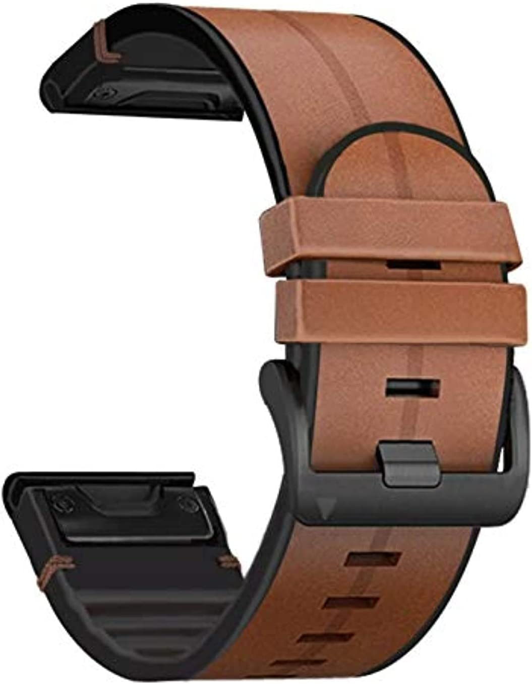 Fleshy Leaf 22Mm Quick Release Band for Garmin - Compatible with Fenix 8 47Mm / Epix Pro 47Mm, Fenix 7/6/6 Pro/5/5 Plus, Approach S60/S62, Forerunner 935/945 | Soft Genuine Leather & Hybrid Silicone, Sweatproof