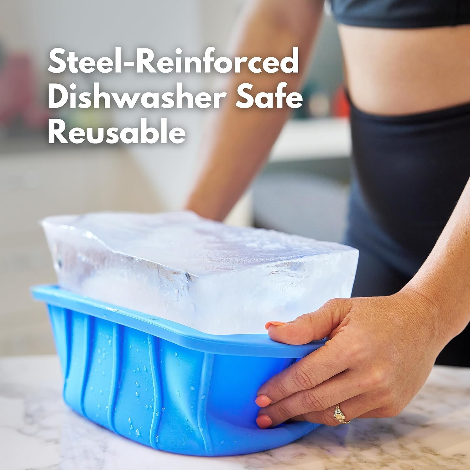 Plunge Lab Extra Large Ice Block Mold, 2-Pack, 8Lb Ice Block, Ice Maker for Cold Plunge or Coolers, Reusable Steel Reinforced Silicone Molds, Big Ice Cube Molds, Ice Bath Chiller, Ice Tray image number 5