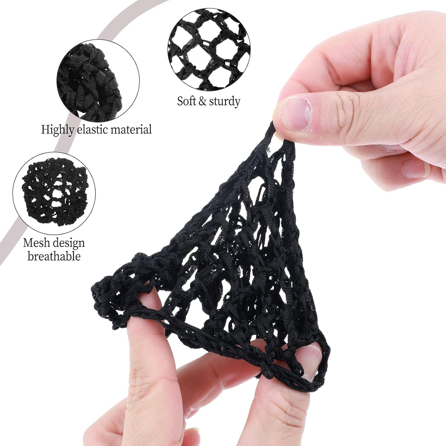 8 Pcs Hair Bun Cover Elastic Hair Nets for Buns, Invisible Knit Hairnet Dance Hair Bun Covers for Women'S Hair, Stretchy Bun Cover for Dancer, Skater, Bank Clerk, Women Ballet image number 2