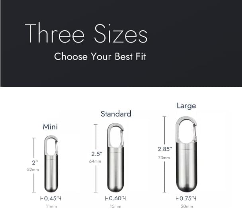 Pill Holder with Carabiner Style Clip, Aluminum Pill Fob Keychain, Portable Pill Box (Mini) image number 1