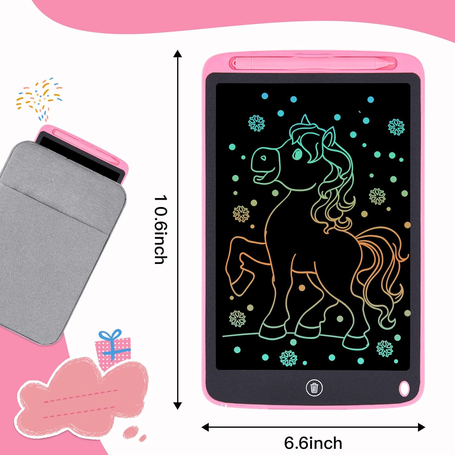 Blueswan Kids Toys, 10Inch Colorful Doodle Board, Drawing Pads for 2 3 4 5 6 7 8 Years Old Boys Girls Gifts, Birthday Party School Gifts for Kids, Toddlers Travel Games Activity Learning Toys image number 2